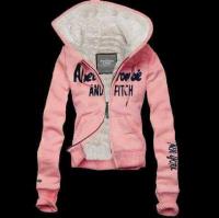 dames abercrombie fitch fleece hooded outwear zip new york lichtrood Outlet Breda 74lfa362